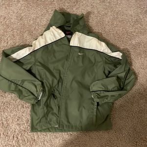 green nike rain jacket size S